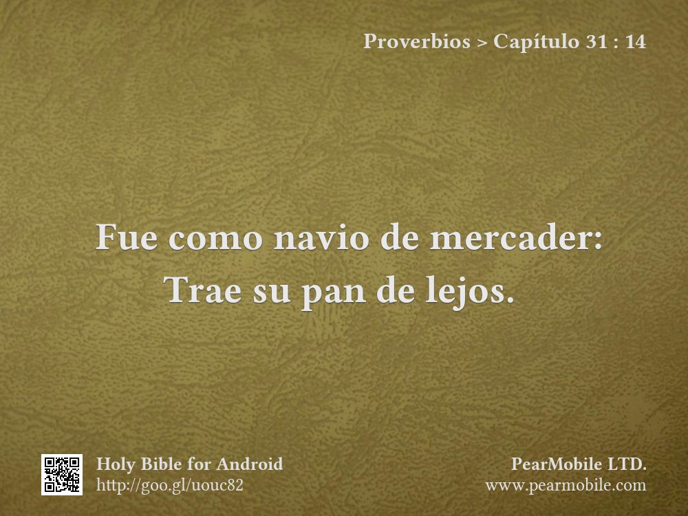 Proverbios, Capítulo 31:14